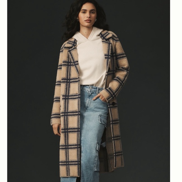 Anthropologie Jackets & Blazers - NWT Anthropologie NVLT  WINDOWPANE Plaid Soft Cozy Coatigan size L